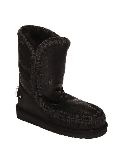Black eskimo 24 lather boot MOU | ESKIMO24.RHINESTONES101037B-CBK